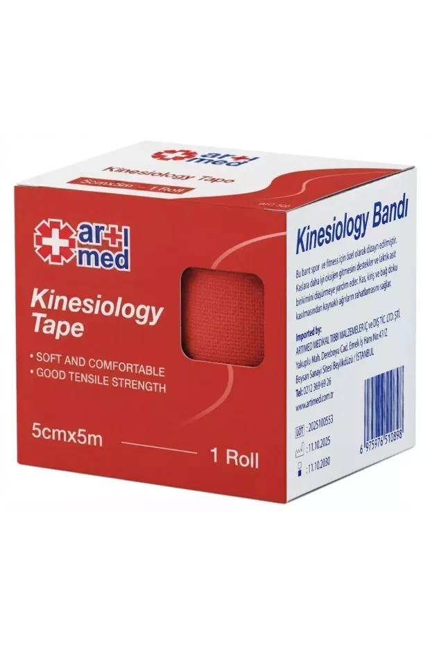 Artımed Kinesiyoloji Bandı Kırmızı 5*5 Metre