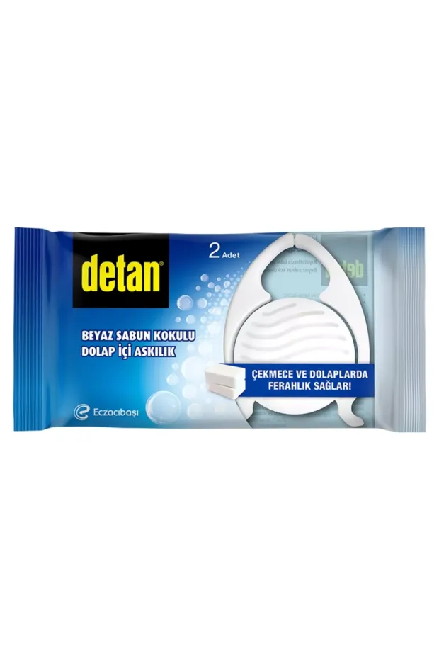Detan Dolap İçi Askılık Beyaz Sabun Kokulu 2 li