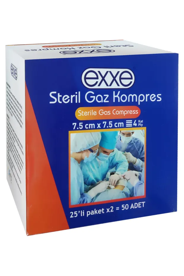 Exxe Steril Gaz Kompres 7,5x7,5 cm 50li