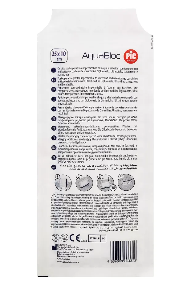 Pic Aquabloc Şeffaf Film Yara Örtüsü 10 x 25 cm