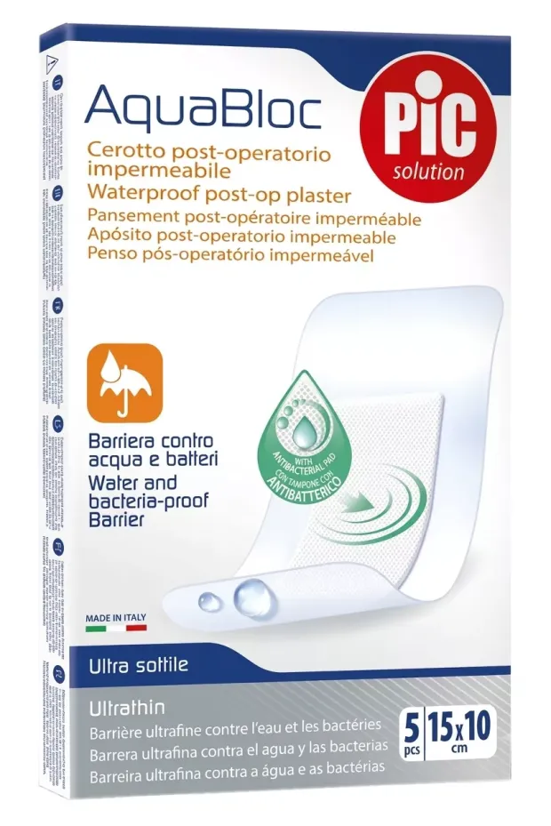 Pic Aquabloc Su Geçirmez Pedli Antibakteriyel Film Yara Örtüsü 10 cm x 15 cm 5li