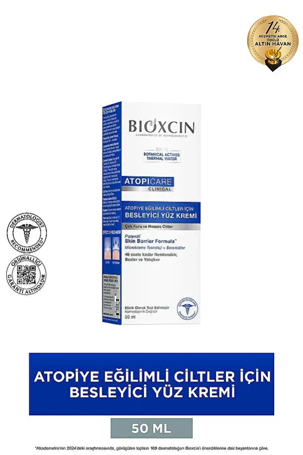 Bioxcin Atopicare Atopiye Eğilimli Ciltler İçin Besleyici Yüz Kremi 50 ml