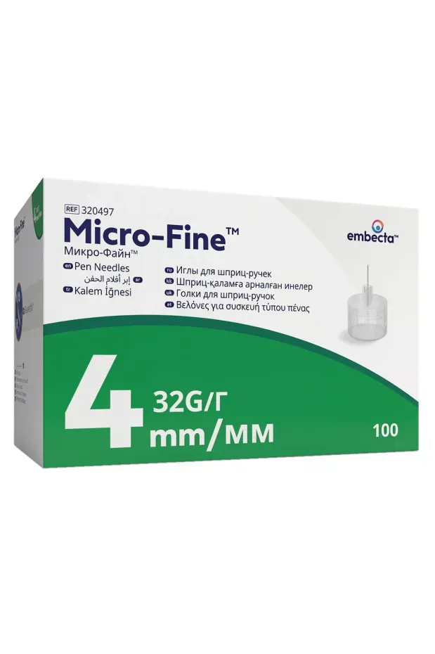 Microfine Plus Kalem İğnesi Embecta 0.23 mm 32G x 4 mm 100lü