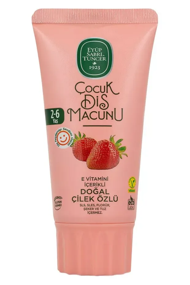 Eyüp Sabri TuncerDoğal Çilek Özlü 2-6 Yaş Çocuk Diş Macunu 60 ml