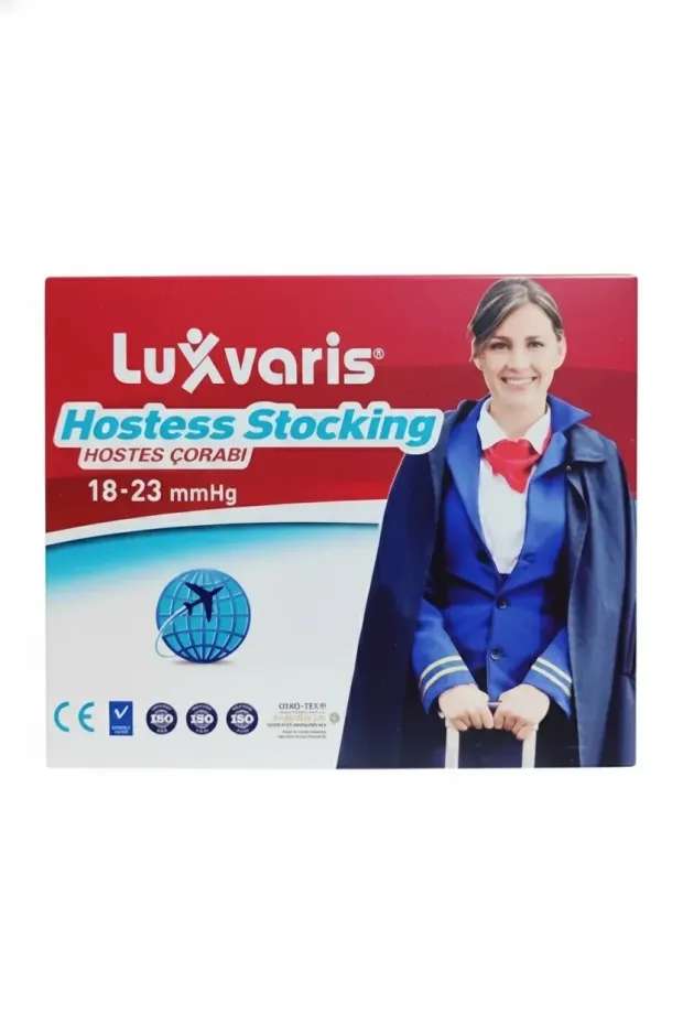 Luxor 843 Hostes Çorabı Dizaltı Burnu Kapalı 18-23 Mmhg No: 1 - Siyah