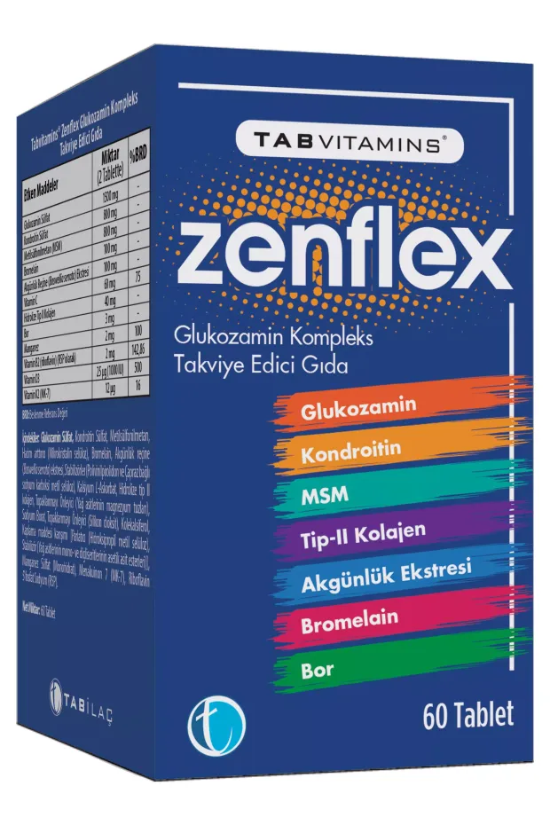Tab Vitamins Zenflex Takviye Edici Gıda 60 Tablet
