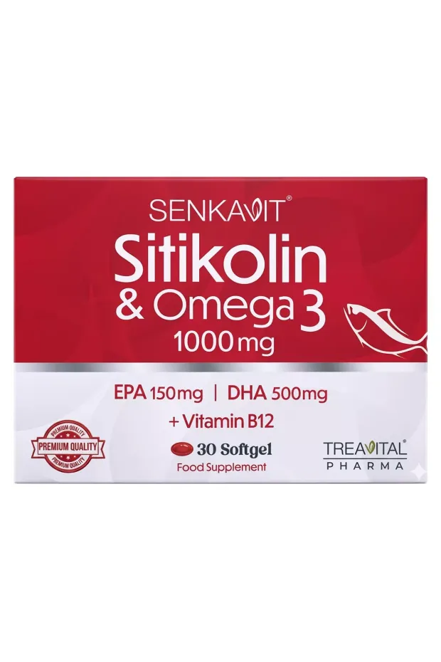Senkavit Sitikolin + Omega 3 + Vitamin B12 30 Kapsül