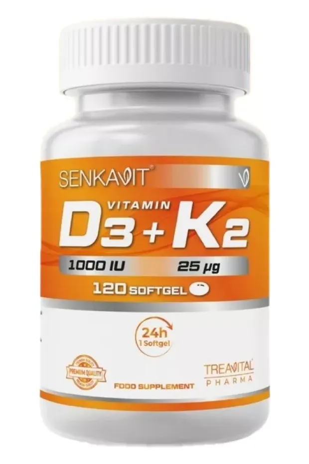 Senkavit Vitamin D3 ve K2 İçeren Yumuşak Kapsül 120 li
