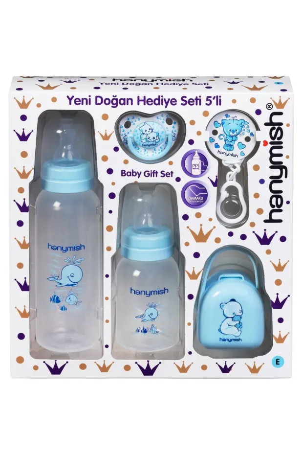 Hanymish 655 Yenidoğan Pp Hediye Seti 5li - Mavi