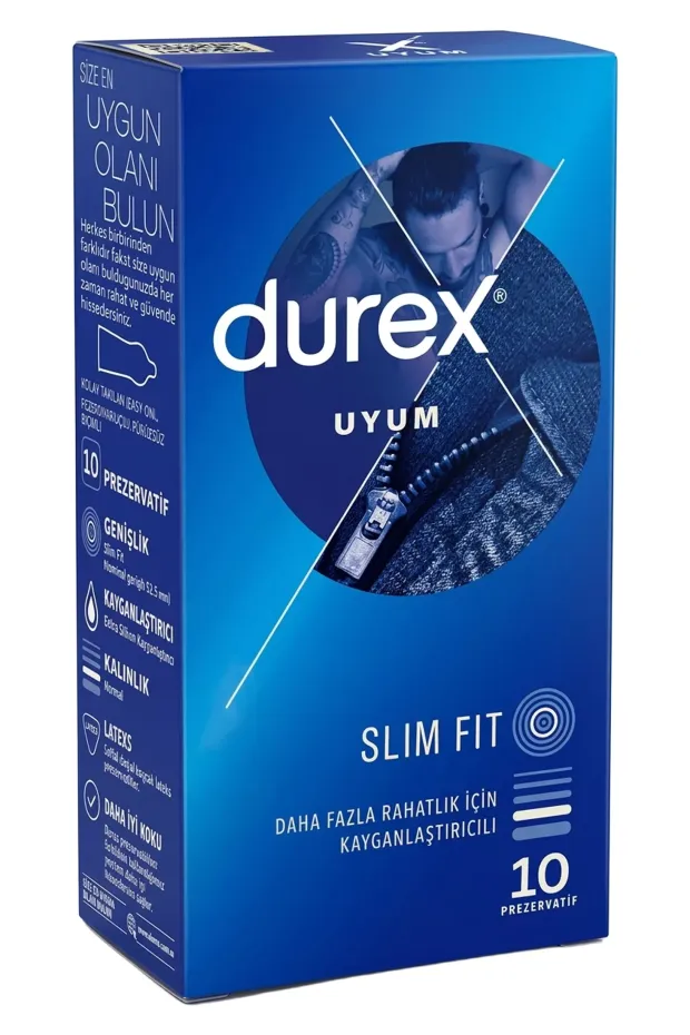 Durex Prezervatif Slim Fit Uyum 10lu