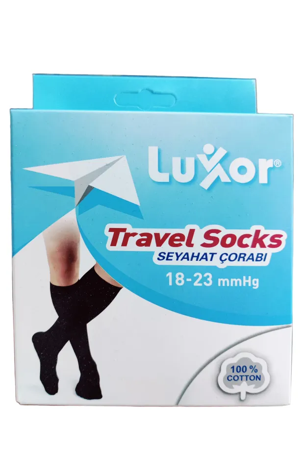 Luxor Seyahat Varis Çorabı Dizaltı Burnu Kapalı Siyah 18-23 mmhg No: 4