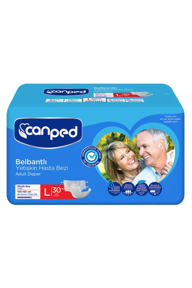 Canped Belbantlı Yetişkin Hasta Bezi 30lu - Large