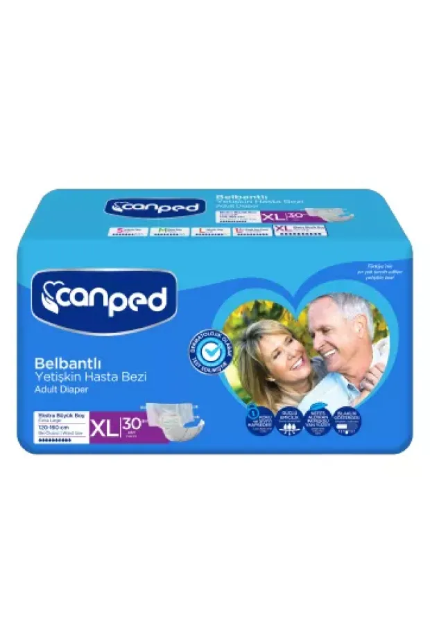 Canped Tekstil Yüzey Belbantlı Hasta Bezi xLarge 30lu