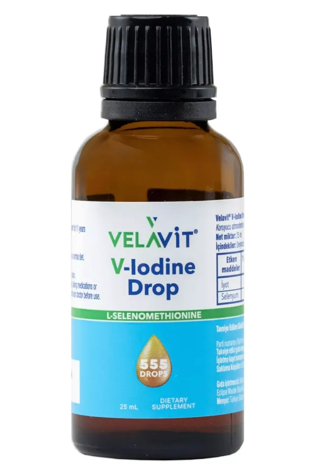 Velavit V-lodine Drop İyot ve Selenyum İçeren Takviye Edici Gıda 25 ml