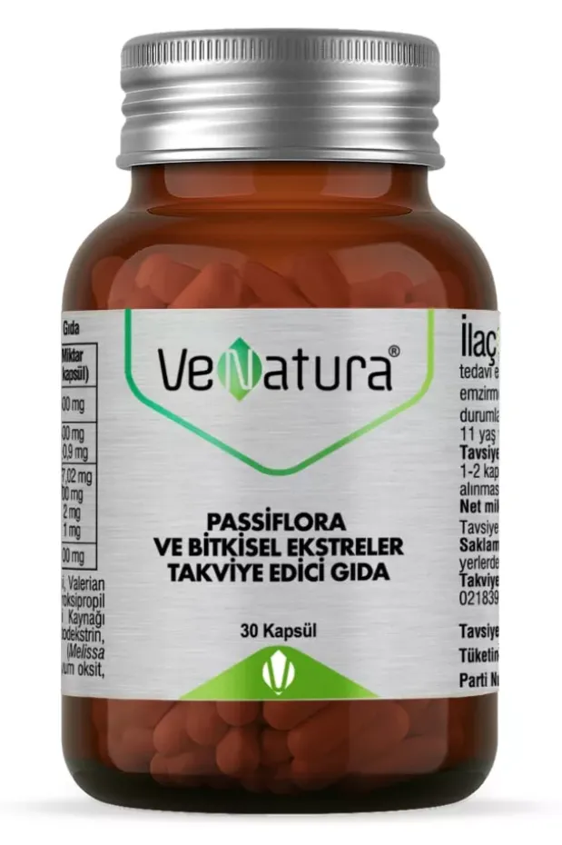 Venatura Passiflora ve Bitkisel Ekstreler 30 Kapsül