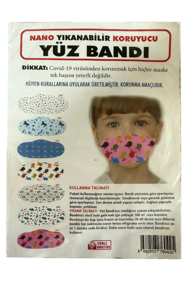 Nano Yıkanabilir Koruyucu Bez Maske Çocuk 12li