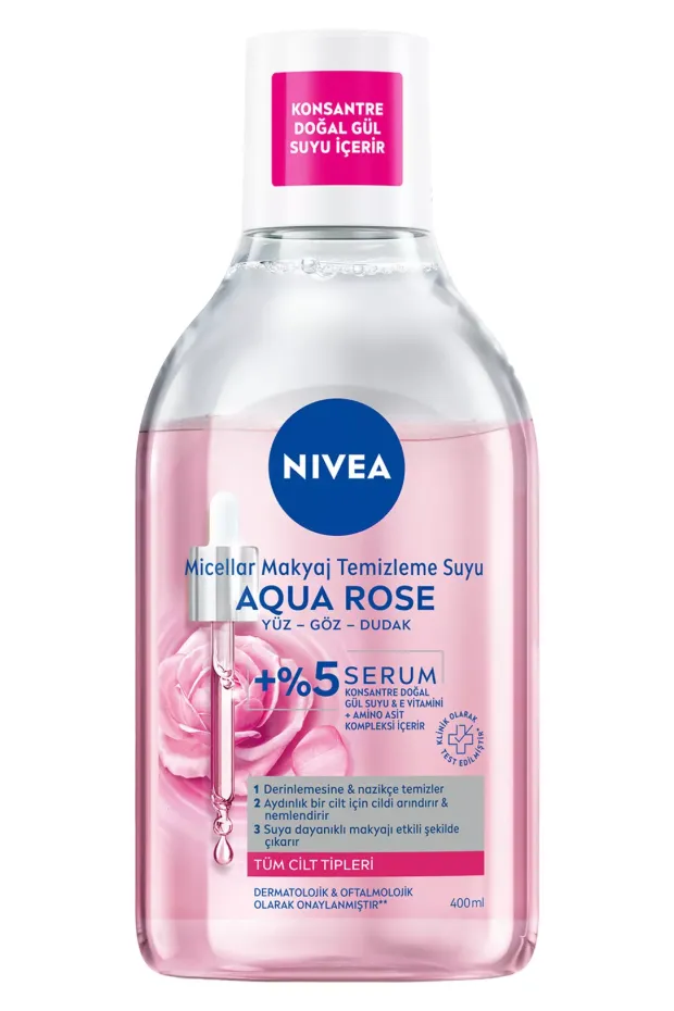 Nivea Aqua Rose Çift Fazlı Micellar Makyaj Temizleme Suyu 400 ml