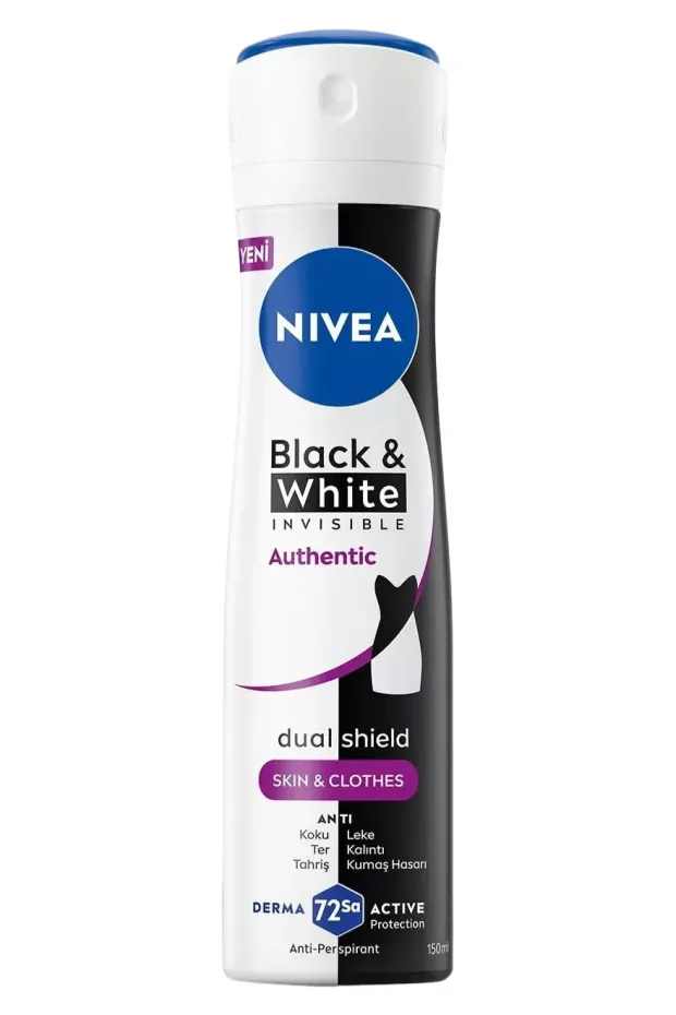Nivea Black White Authentic Kadın Sprey Deodorant 150 ml