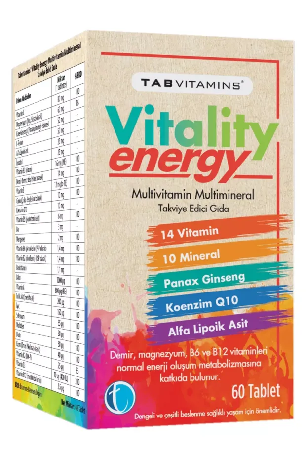 Tabvitamins Vitality Energy 60 Tablet
