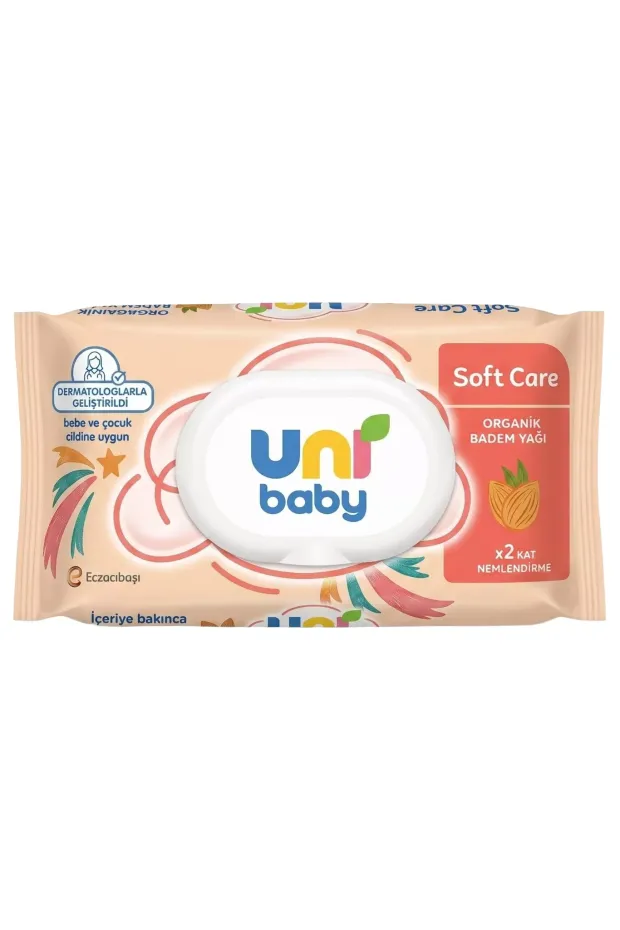 Uni Baby Soft Care Badem Yağlı Islak Mendil, 90 Adet
