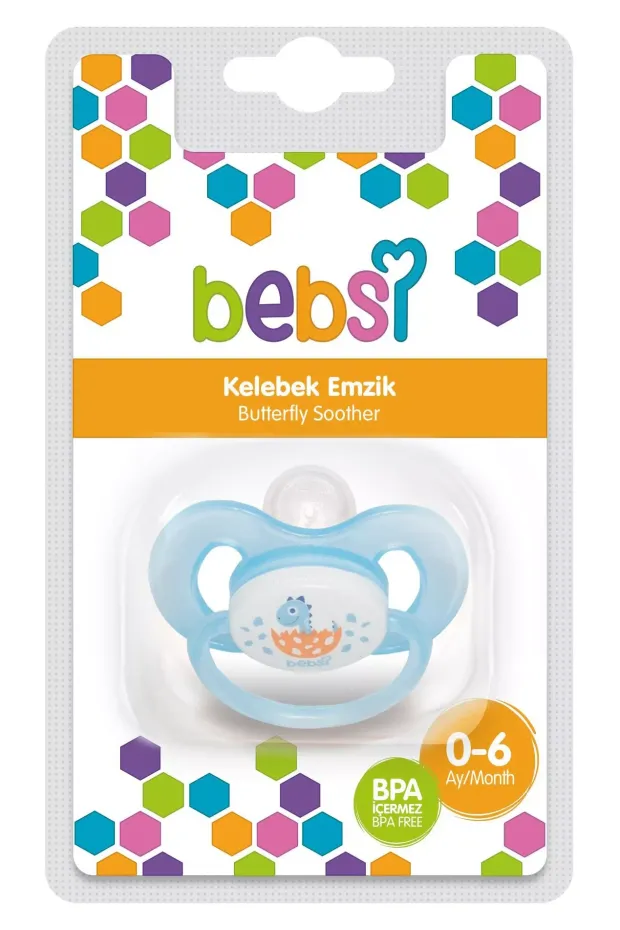 Bebsi Desenli Damaklı Emzik 0-6 Karma Renk