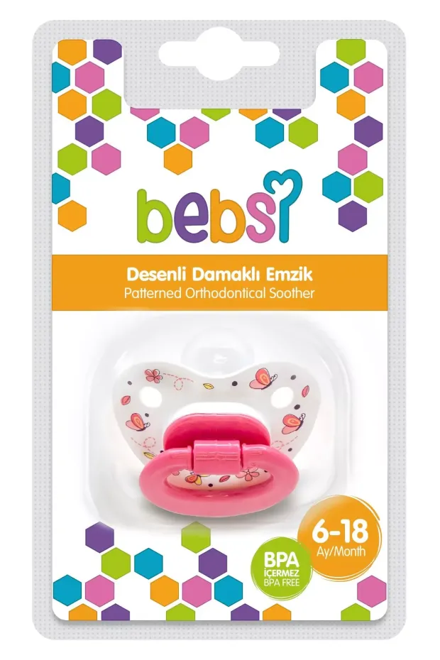 Bebsi Desenli Damaklı Emzik 6-18 Karma Renk