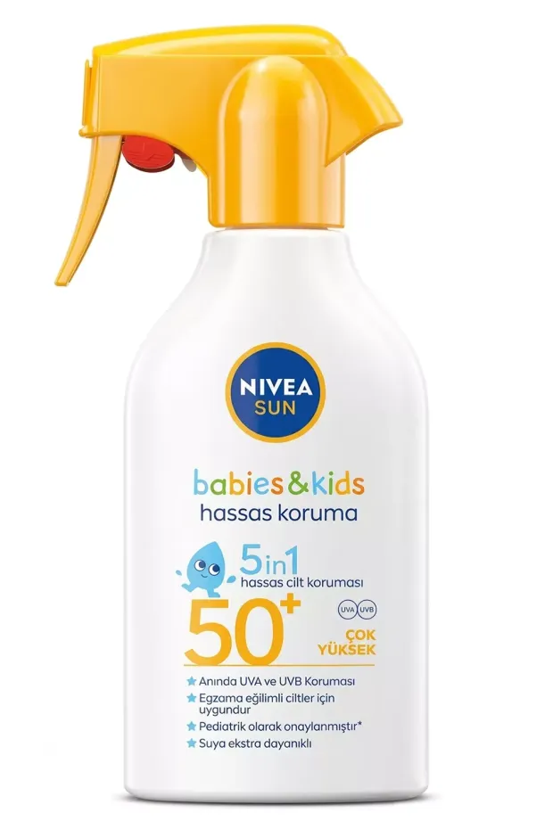 Nivea Sun 50+SPF Bebek ve Çocuklar İçin Güneş Koruyucu Vücut Spreyi 250 ml