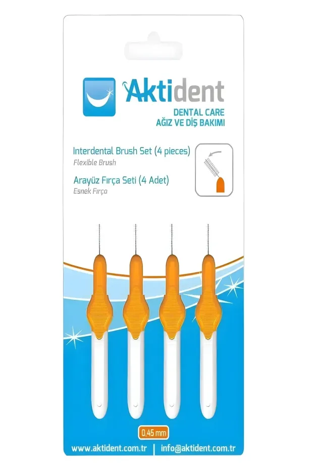 Aktident Orid Arayüz Fırçası 0,45 mm 4lü - Turuncu