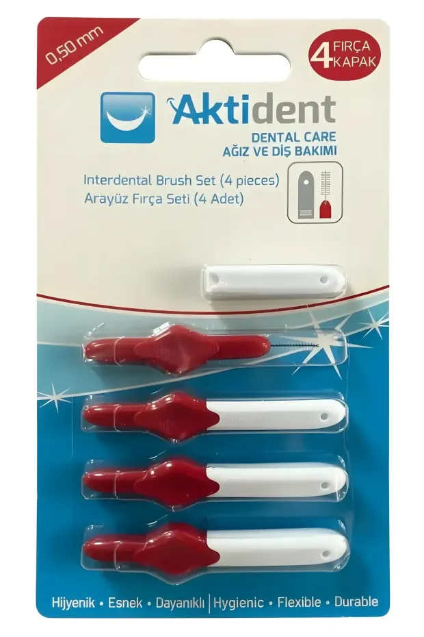 Aktident Orid Arayüz Fırçası 0,50 mm 4lü - Kırmızı
