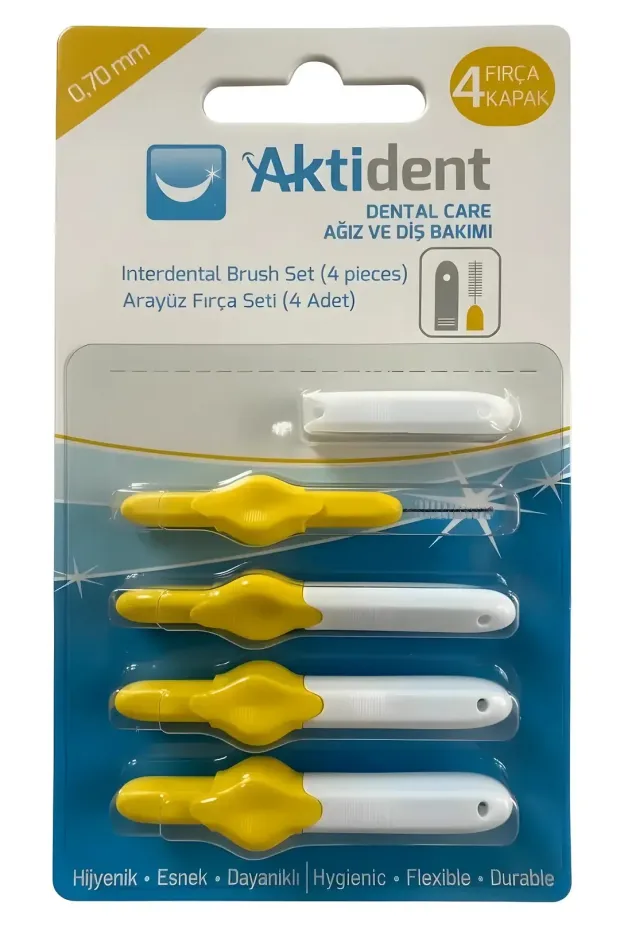 Aktident Orid Arayüz Fırçası 0,70 mm 4lü - Sarı