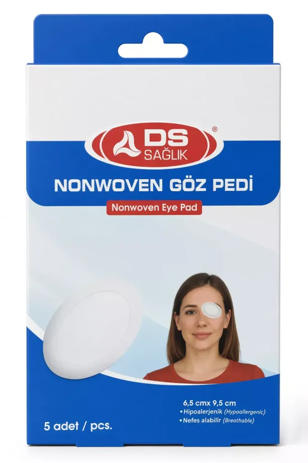 DS Sağlık Nonwoven Göz Pedi 6,5 cm X 9,5 cm 5 Li kutu