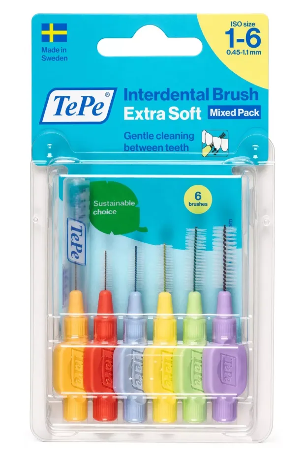 TePe Blister Extra Soft Arayüz Fırçası Karışık Set 6Lı T178
