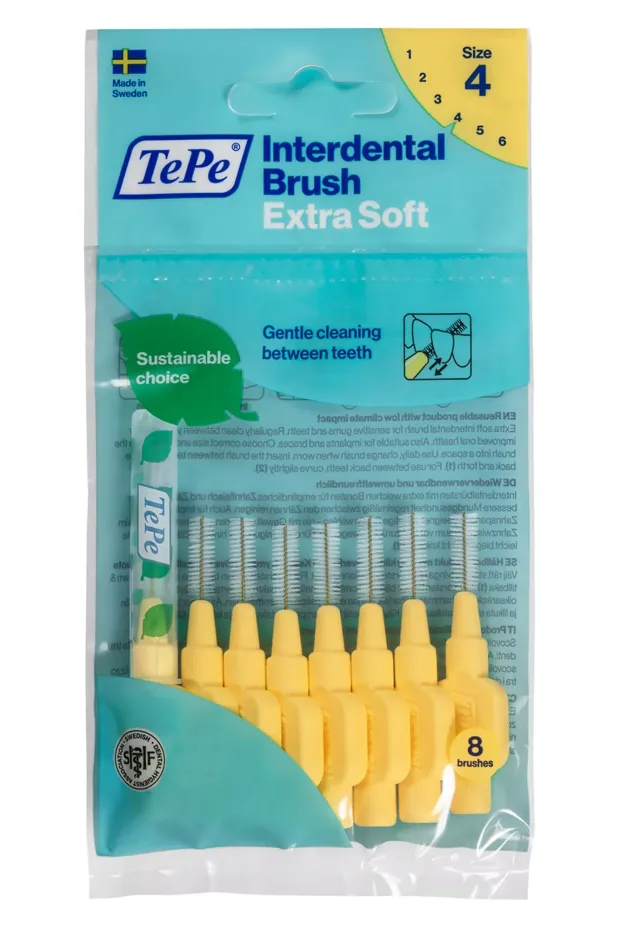 Tepe Extra Soft Arayüz Fırçası Sarı 0,7 mm Size 4 - 8li Paket