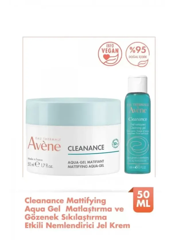 Avene Cleanance Aqua Gel Matlaştırıcı Krem 50 ml - Temizleme Jeli Hediye