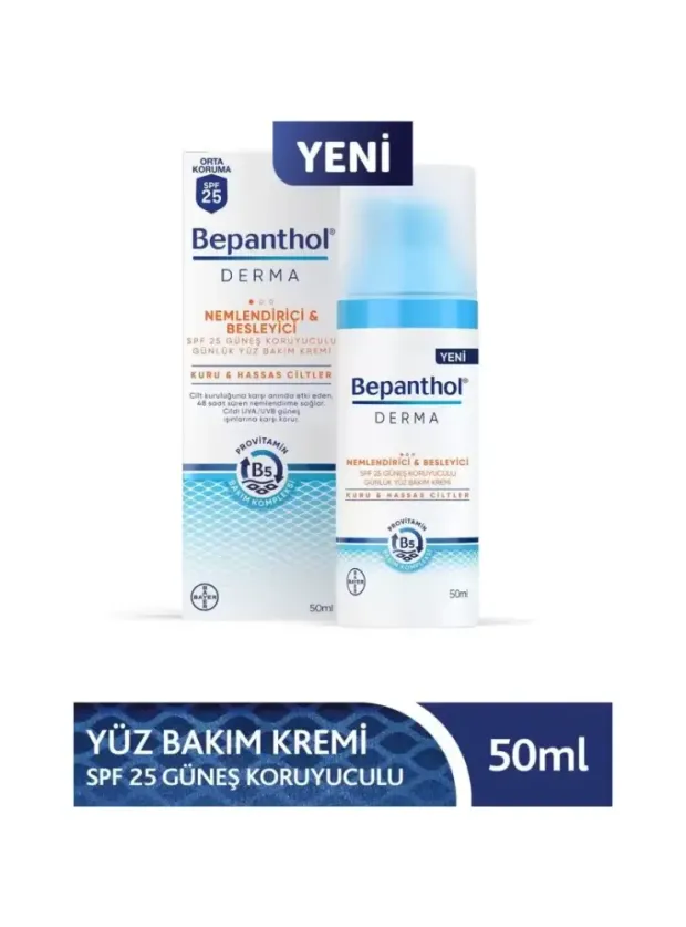 Bepanthol Derma Yüz Bakım Kremi Nemlendirici&Besleyici Spf 25 50 ml