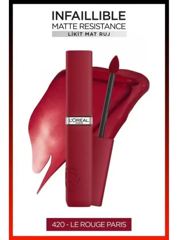 Loreal Paris Infaillible Matte Resistance Likit Mat Ruj - 420 Le Rouge Paris
