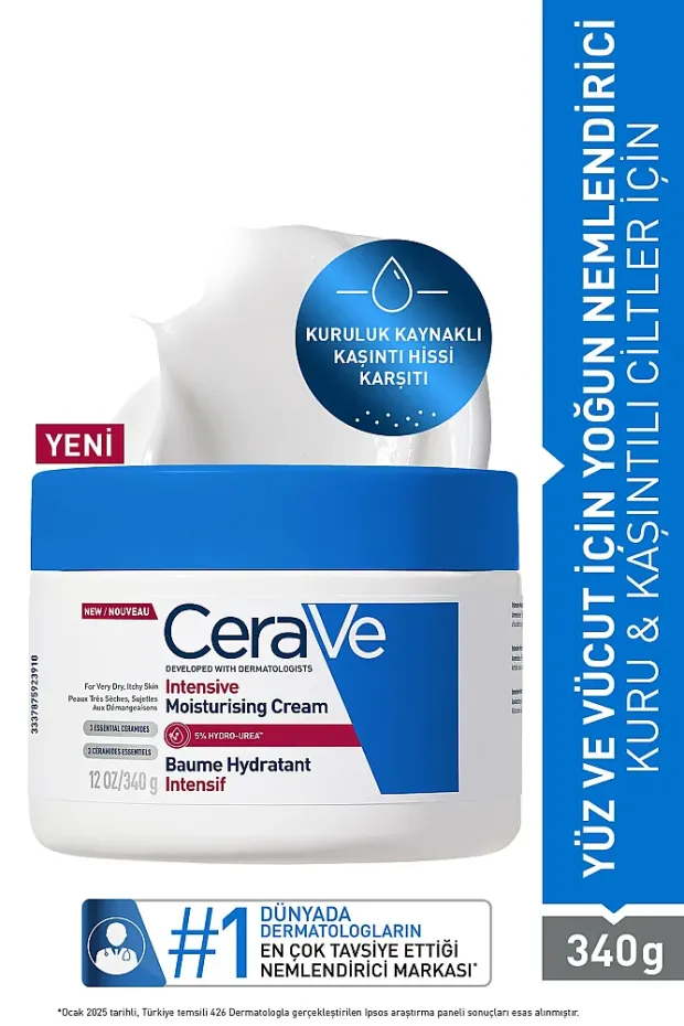 Cerave Intensive Moisturising Cream Baume Hydratant Yoğun Nemlendirici Krem 340 g