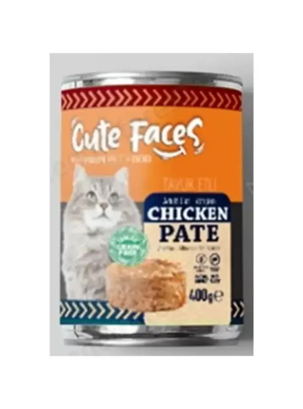 Cute Faces Tahılsız Pate Tavuk Etli Kedi Konserve 400 gr