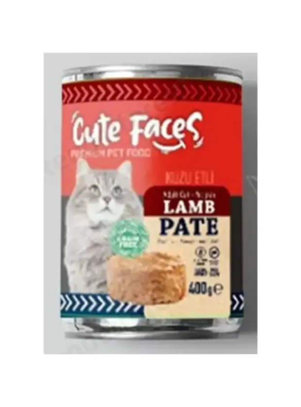 Cute Faces Tahılsız Pate Kuzu Etli Yetişkin Kedi Konserve 400 gr