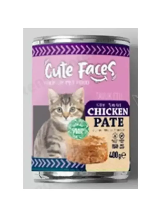 Cute Faces Tahılsız Pate Tavuk Etli Yavru Kedi Konserve 400 gr