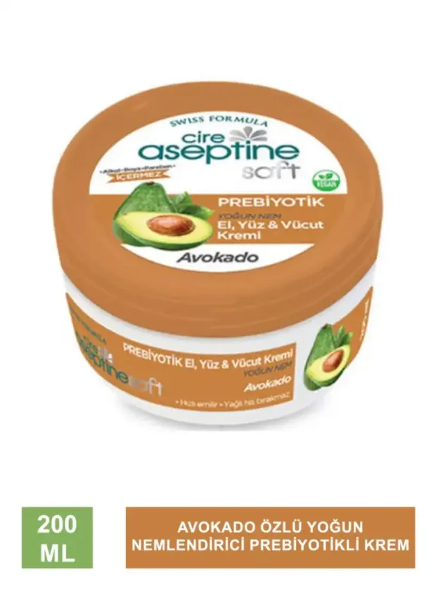 Cire Aseptine Soft Avokado Özlü Yoğun Nemlendirici Prebiyotikli Krem 200 ml