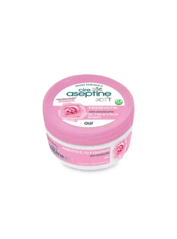 Cire Aseptine Soft Gül Özlü Nem Dengeleyici ve Besleyici Prebiyotikli Krem 200 ml