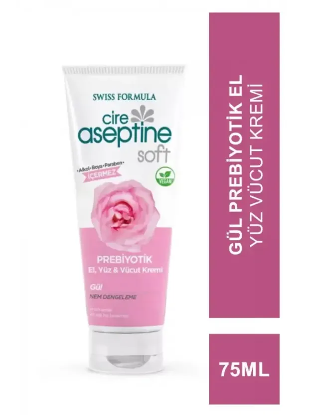 Cire Aseptine Soft Prebiyotik El Yüz Vücut Kremi Gül 75 Ml