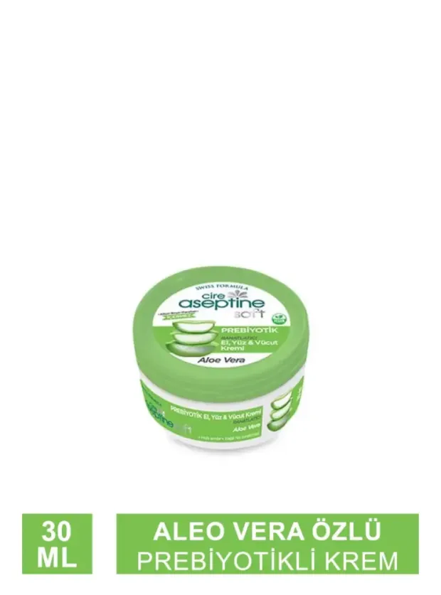 Cire Aseptine Soft Aloe Vera Özlü Rahatlatıcı Besleyici Prebiyotikli Krem 30 ml