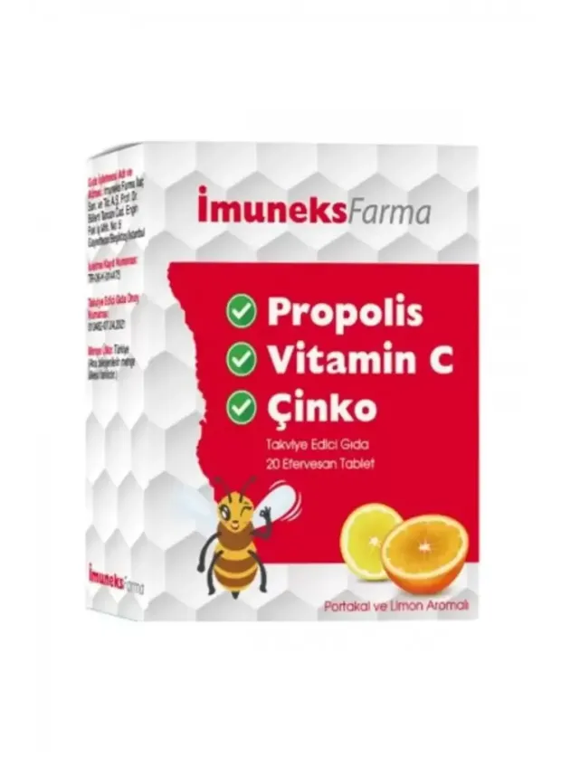 İmuneks Propolis | Vitamin C ve Çinko 20 Tablet