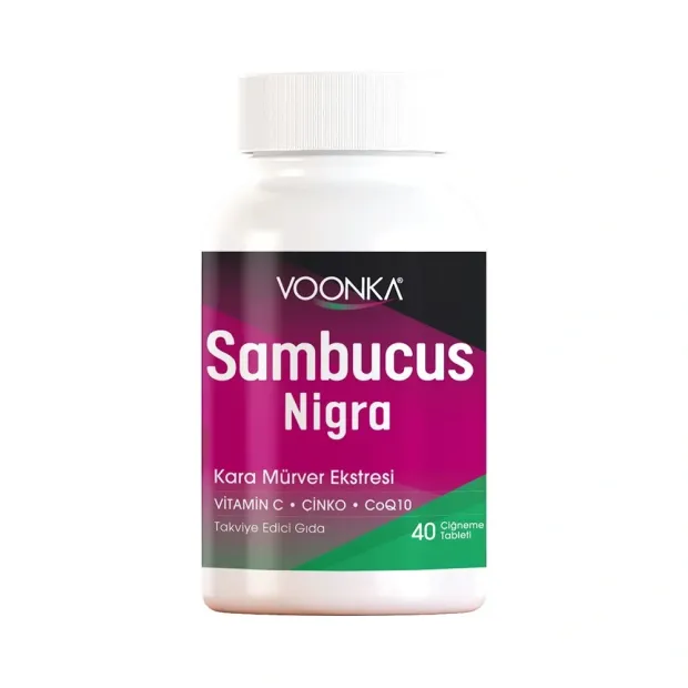 Voonka Sambucus Nigra Kara Mürver Ekstresi 42 Çiğneme Tablet