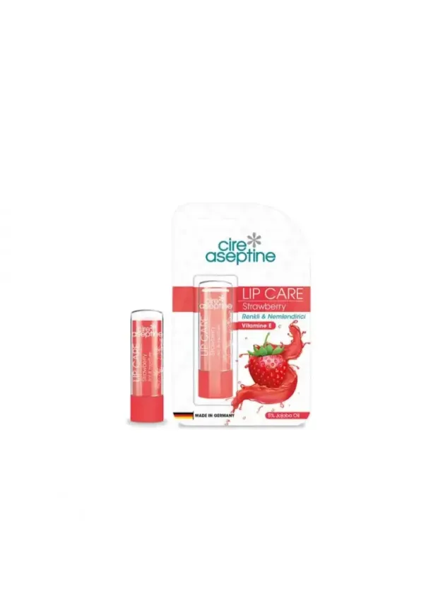 Cire Aseptine Çilek Aromalı Renkli Dudak Bakım Kremi 4|5gr