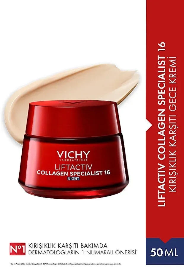 Vichy Liftactiv Collagen Specialist Yaşlanma Karşıtı Gece Bakım Kremi 50 ml