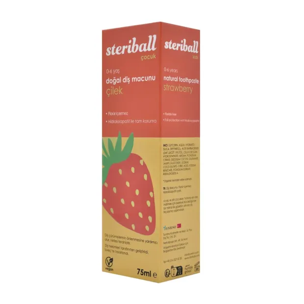 Steriball Çocuk Doğal Diş Macunu Çilek Aromalı 75 ml