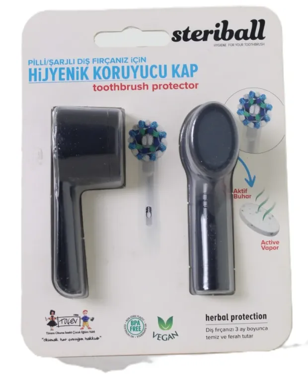 Steriball Elektrikli & Pilli Diş Fırçaları İçin Koruma Kabı 2'li - Siyah